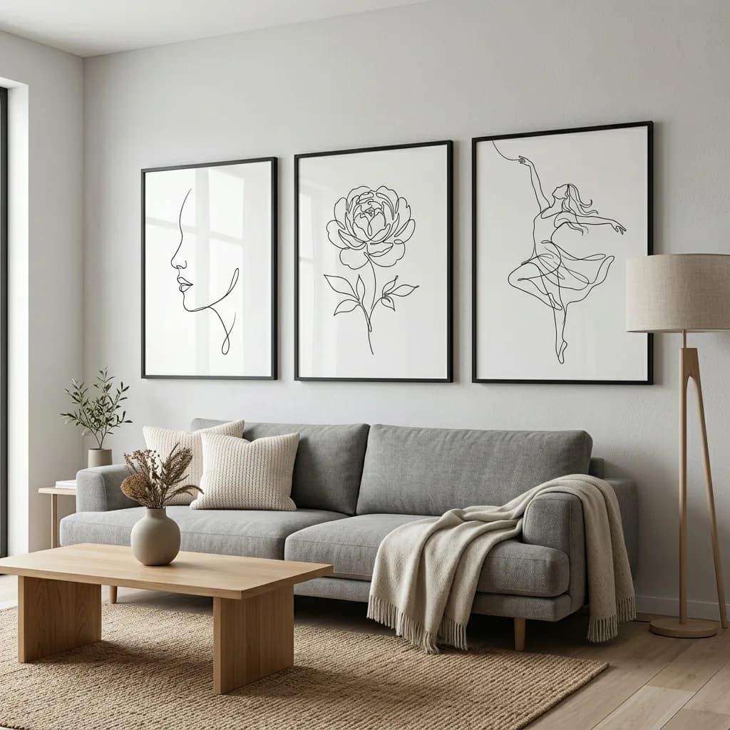 Abstract Line Art Gallery Set โ 8 Prints