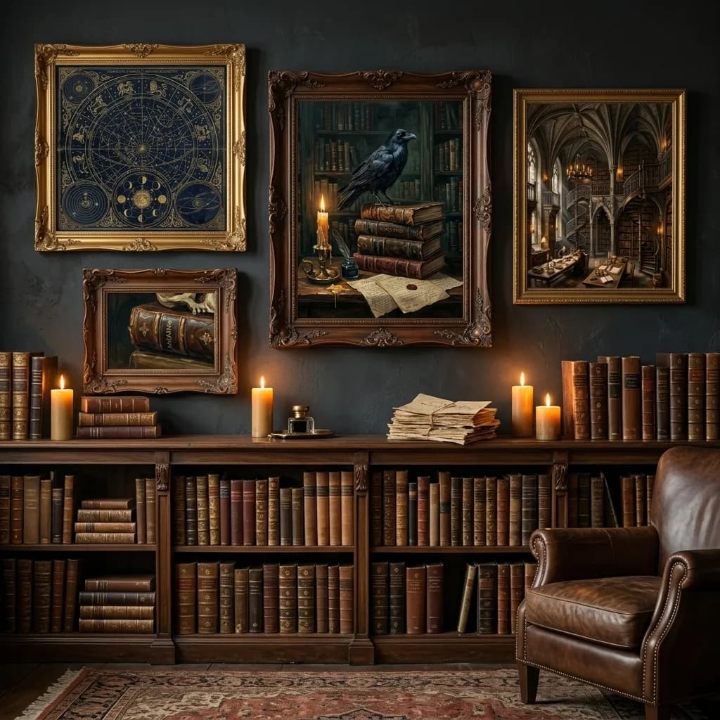 Dark Academia Gallery Wall Art Set — 8 Moody Prints