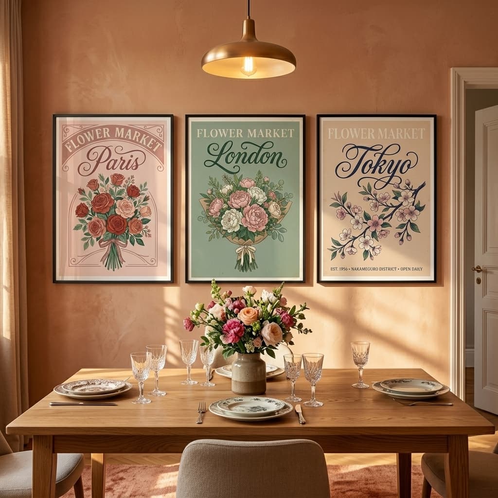 Flower Market Poster Collection โ 6 Cities