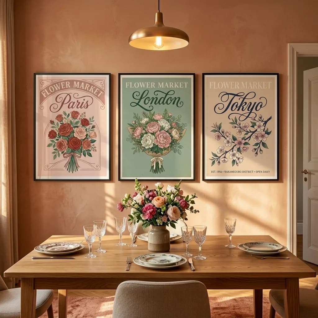 Flower Market Poster Collection — 6 Cities